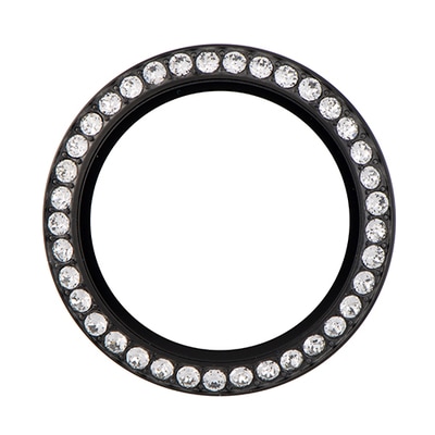 BZ4028 Large Black and Clear Crystal Twist Face