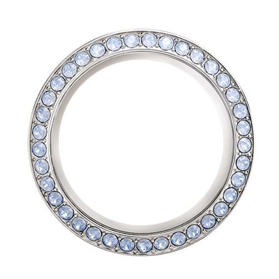 BZ4041 Large Silver Twist  Face with Air Blue Opal Crystals