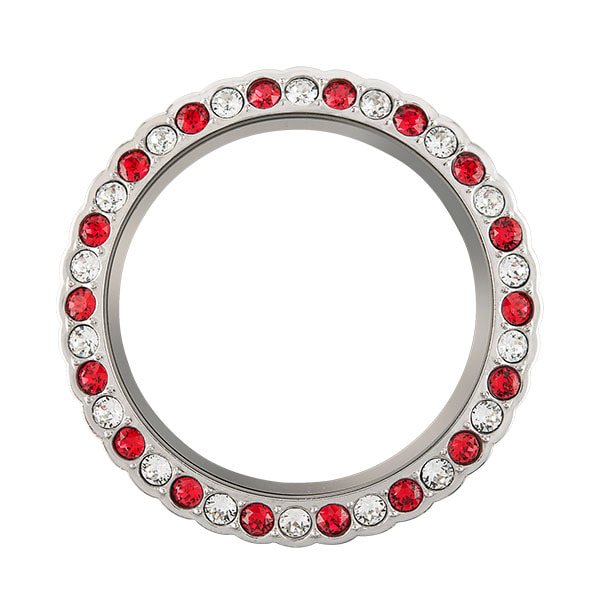 BZ4058 The Grinch Large Silver with Red and Clear crystals Twist Face