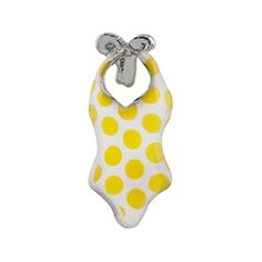 CH1455 Retired and very hard to find Yellow and white Polka Dot Bathing Suit Charm