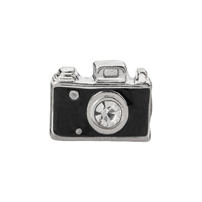 CH1601 Retired Black and Silver Camera Charm with Crystal 1st Edition