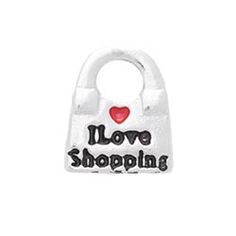CH1604 Silver "I Love Shopping" Handbag