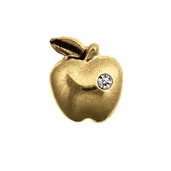 CH1634 Retired Gold Apple Charm with Crystal