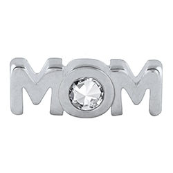CH1948 Retired "MOM" Charm in Silver with Crystal for "O"