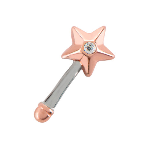 CH1981 Retired Wand Charm in Rose Gold and Silver with a Crystal