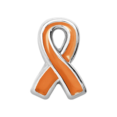 CH2007 Orange Ribbon Charm Leukemia and Animal Cruelty Awareness