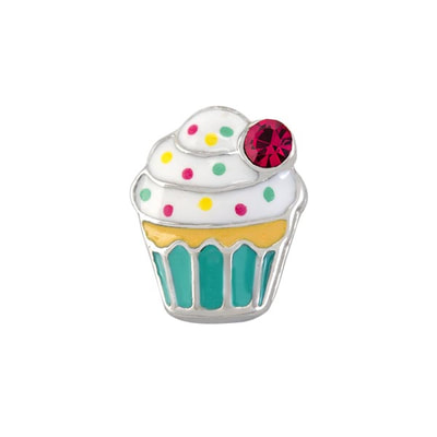 CH7048 Retired Aqua Cupcake with Sprinkles Charm