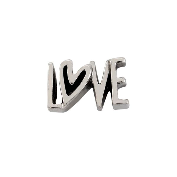 CH9046 Silver "Love" Charm with a Heart for the "O"