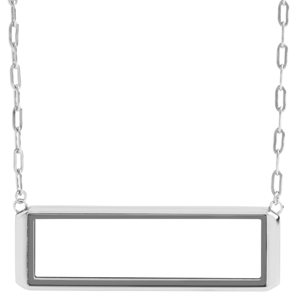 LK1112 2nd Issue Silver Bar Locket Necklace