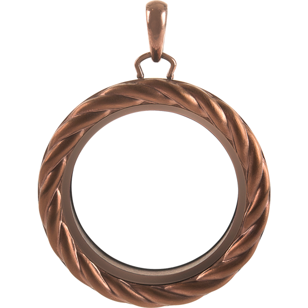 LK9110 Large Chocolate Rope Twist Locket