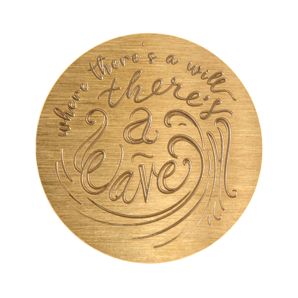 PG9331 Large Gold "Where There's a Will There's A Wave" Plate