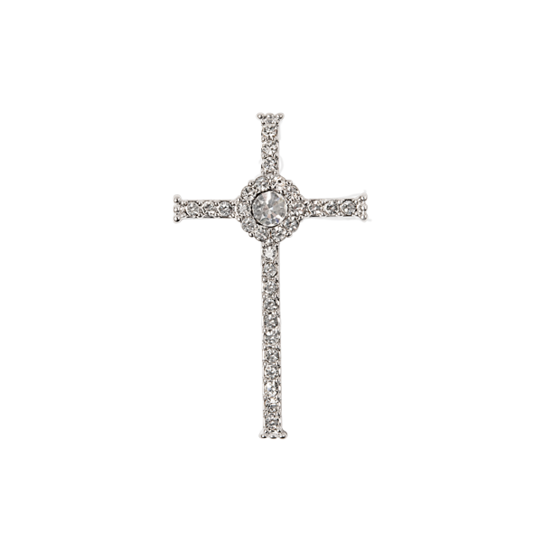 WN1045 Silver Pave Cross Window Plate for the Cross Locket