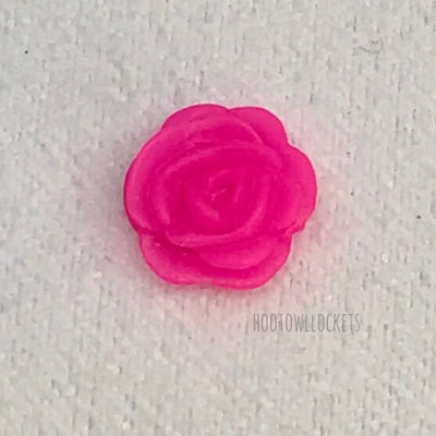 Bright Pink Resin Rose Charm, 1st Generation from the Hostess Exclusive Don't Stop Believing Exclusive Set