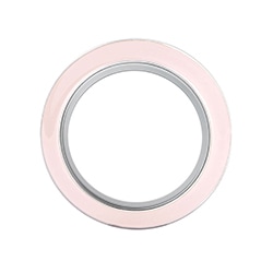 BZ3009 Medium Silver Twist Face with Pale Pink Enamel Bezel