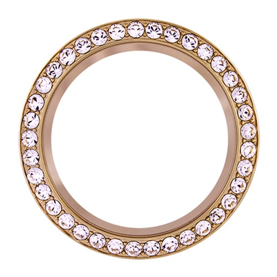 BZ4011 Large Rose Gold with Clear Crystal Twist Locket Face