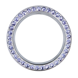 BZ4021 Large Silver Twist  Face with Tanzanite Crystals