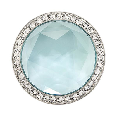 BZ4051 Large Silver and Pale Blue Prism Twist Face with Crystals