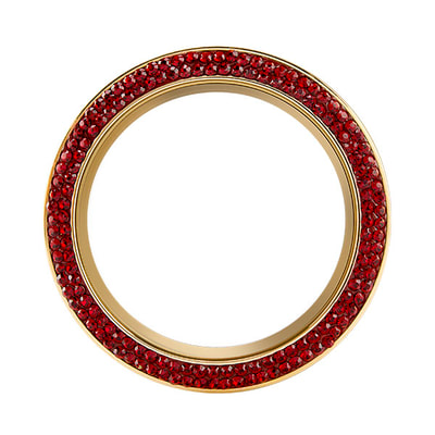 BZ4057 Large Gold with Red Pave Fimo Crystal Twist Face