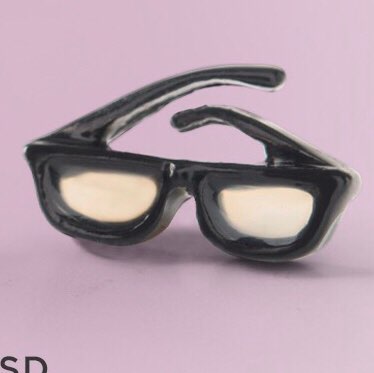 CH0108 Retired Black Frame Eye Glasses Charm