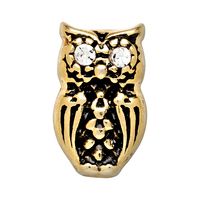 CH1032 Gold Owl Charm with crystal eyes