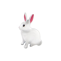 CH1040 White Bunny Charm with Pink Ears - Retired