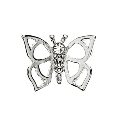 CH1045 Silver Cut-Out Butterfly with Crystal