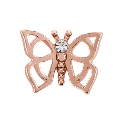 CH1062 Rose Gold Cut-Out butterfly Charm with Crystal