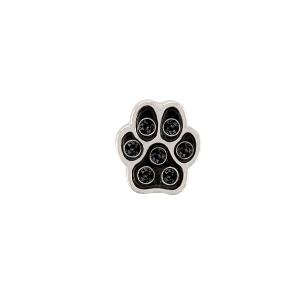 CH1080 Black Pave Dog Paw Charm