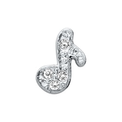 CH1110 Pave Single Music Note Charm