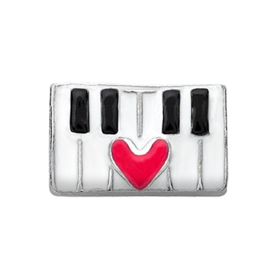 CH1111 Keyboard Piano Charm with a Pink Heart