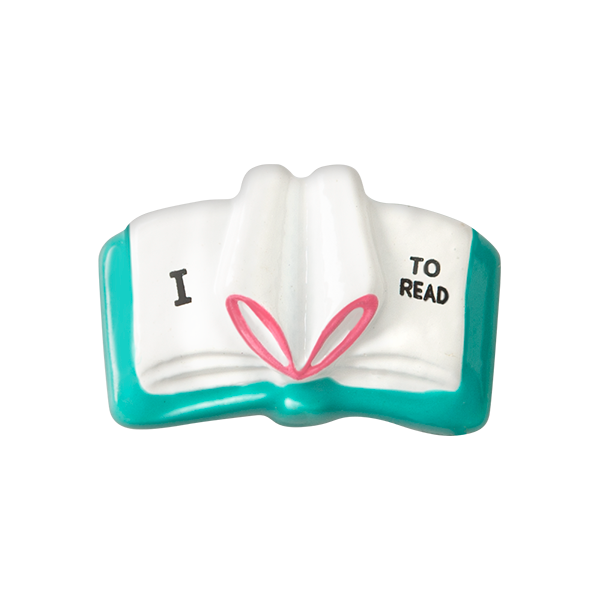 CH1113 Aqua "Love To Read" Open Book Charm