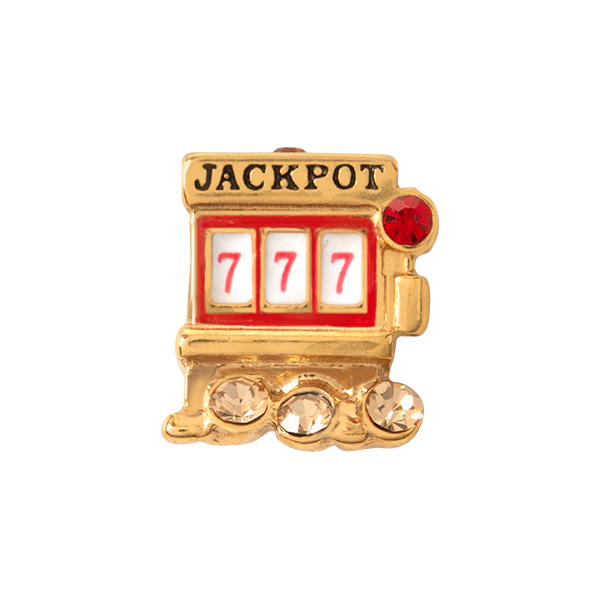 CH1117 Jackpot Slot Machine Charm in Gold and Red