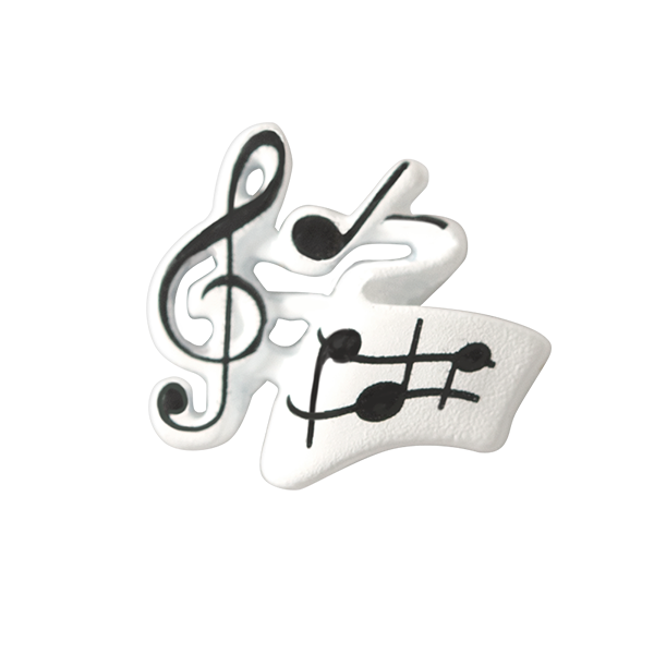 CH1121 Music Notes Charm made of White Resin and Black