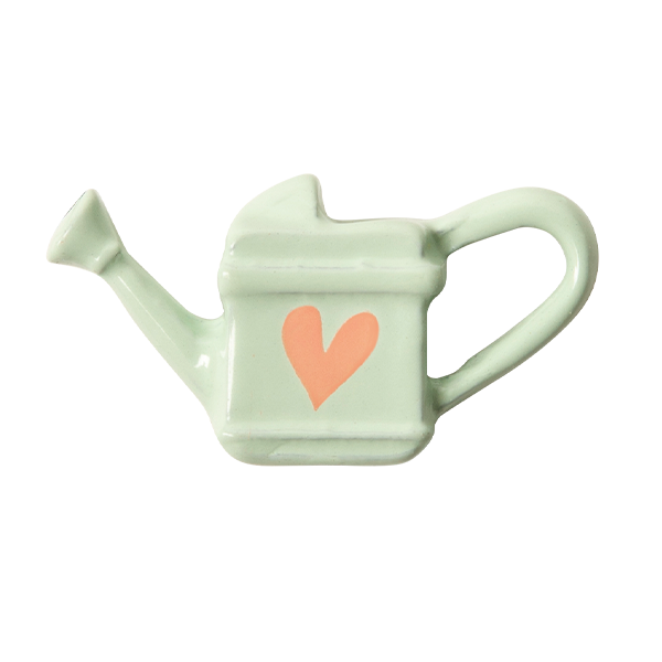 CH1123 Pale Blue Watering Can Charm with Pink Heart