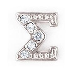CH1205 Retired Sigma Greek Sorority Charm in Silver with Crystals