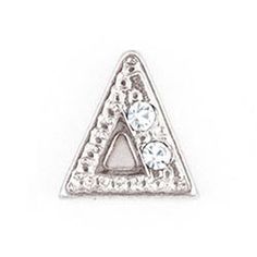 CH1218 Retired Delta Greek Sorority Charm in Silver and Crystals