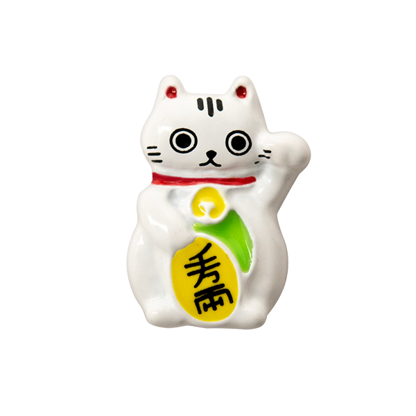 CH1233 White Lucky Cat Charm