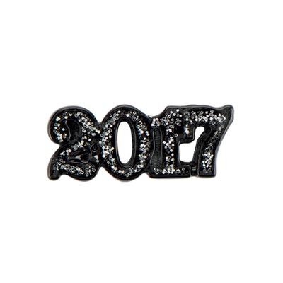 CH1478 Retired "2017" Year Charm in Black and Crystal Pave