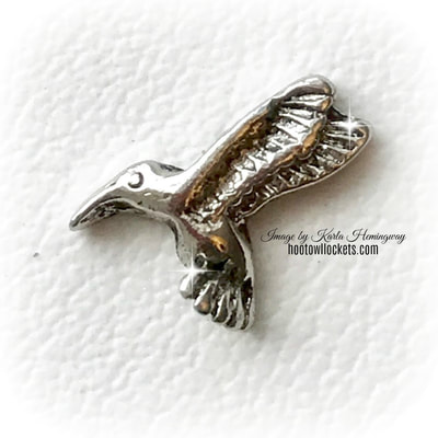 CH1514 Retired and rare Silver Hummingbird Charm
