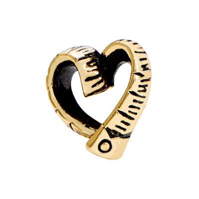 CH1694 Retired Gold Measuring Tape Heart Charm