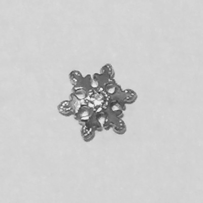 CH1934 Retired Silver Puffy Snowflake Charm with Crystal