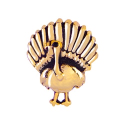 CH1921 Retired Gold turkey for thanksgiving Charm