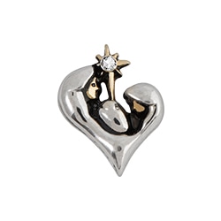 CH1956 Retired Nativity Heart Charm with Gold Star