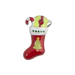 CH1957 Retired Red & Green Christmas Stocking Charm