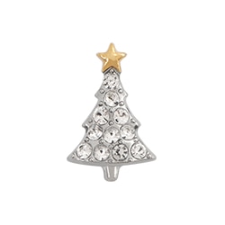 CH1959 Retired Pave Christmas Tree Charm with a Gold Star Tree Topper