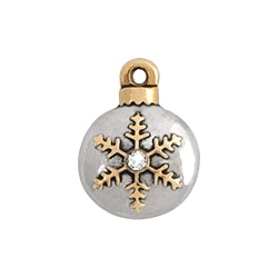 CH1964 Retired Silver & Gold Ornament Charm in a Round Shape