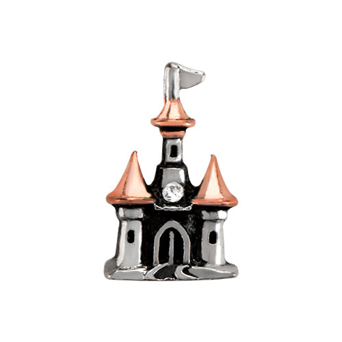 CH1982 Retired Castle Charm in Rose Gold and Silver