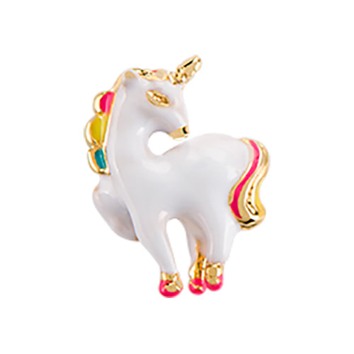 CH1987 Retired Unicorn Charm in White and Rainbow Colors