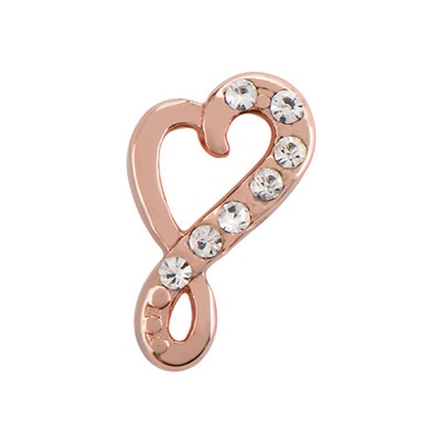 CH1991 Retired Rose Gold Crystal Infinity Heart Charm
