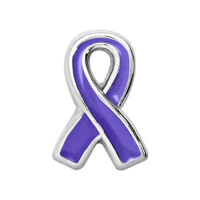 CH2003 Purple Ribbon Charm Pancreatic Cancers and Domestic Violence Awareness